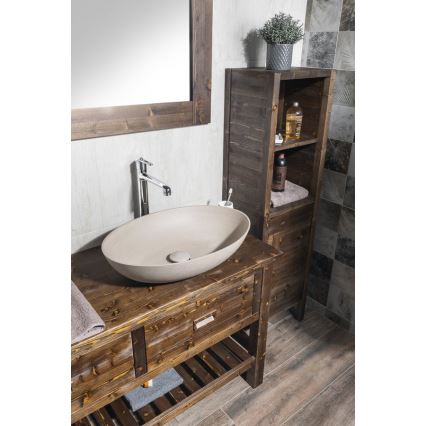 Sapho - Lavabo da appoggio FORMIGO 60x40 cm cemento/beige
