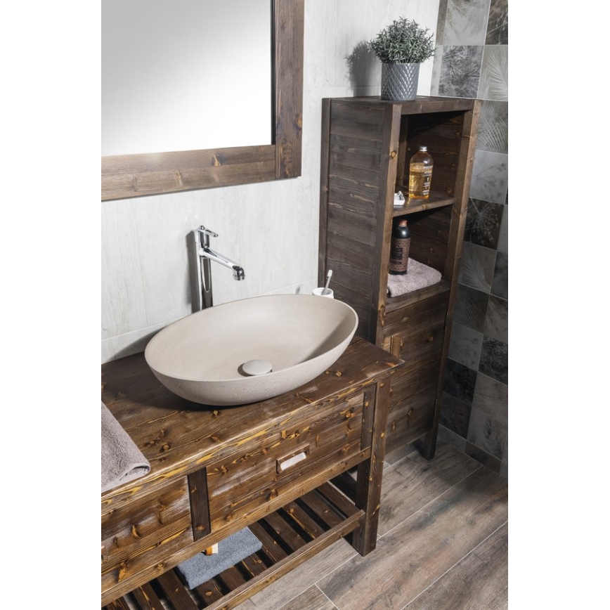 Sapho - Lavabo da appoggio FORMIGO 60x40 cm cemento/beige