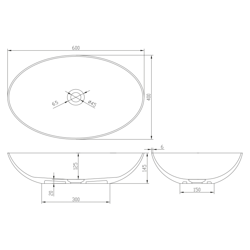 Sapho - Lavabo da appoggio FORMIGO 60x40 cm cemento/beige