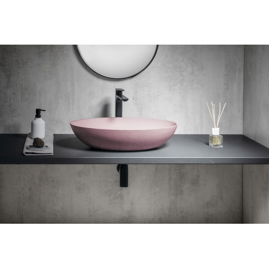 Sapho - Lavabo da appoggio FORMIGO 60x40 cm cemento/rosa