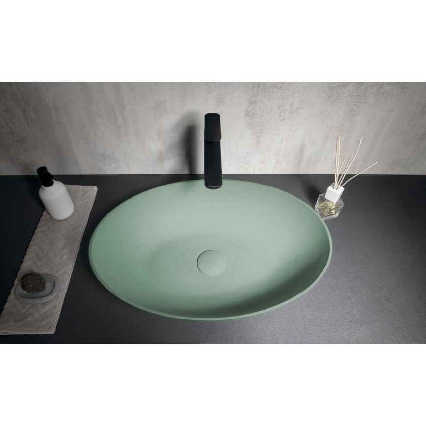 Sapho - Lavabo da appoggio FORMIGO 60x40 cm cemento/verde