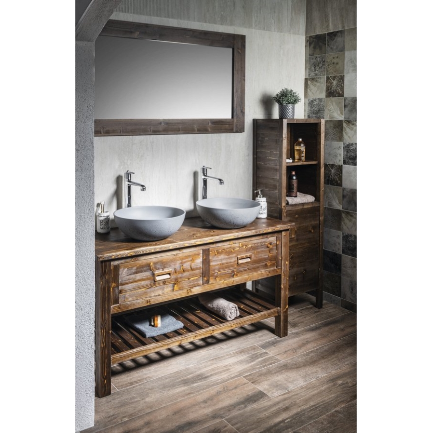 Sapho - Lavabo da appoggio FORMIGO Ø 39 cm cemento/grigio opaco