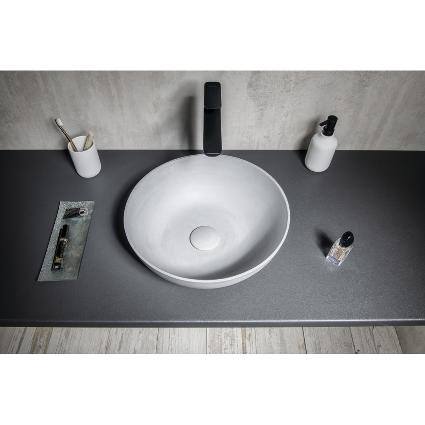 Sapho - Lavabo da appoggio FORMIGO Ø 39 cm cemento/grigio opaco