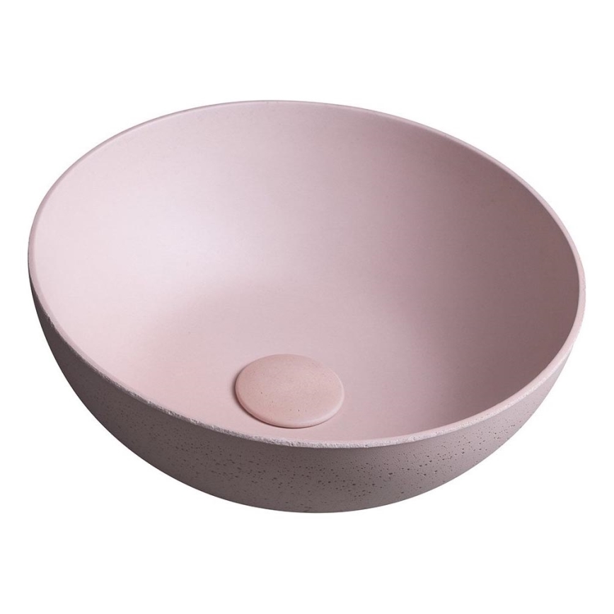 Sapho - Lavabo da appoggio FORMIGO Ø 39 cm cemento/rosa