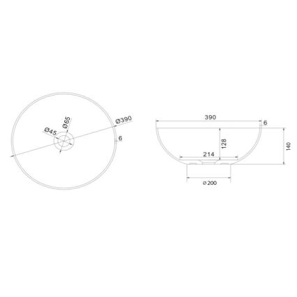 Sapho - Lavabo da appoggio FORMIGO Ø 39 cm cemento/sabbia