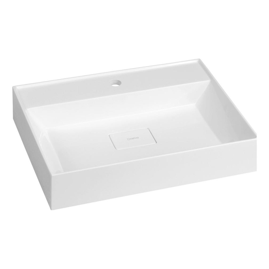 Sapho - Lavabo da appoggio GODIVA 58x44 cm marmo/bianco