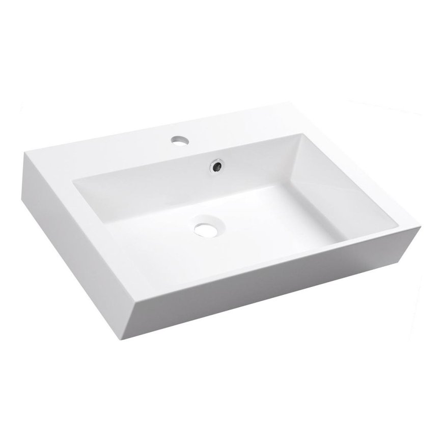 Sapho - Lavabo da appoggio ORINOKO 60x45 cm marmo/bianco