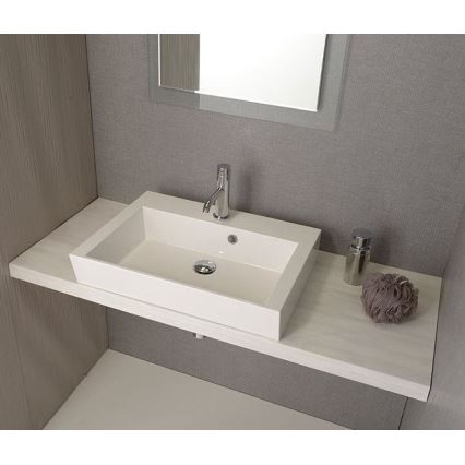 Sapho - Lavabo da appoggio ORINOKO 60x45 cm marmo/bianco