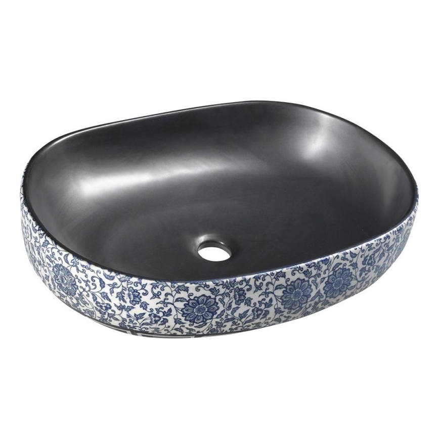 Sapho - Lavabo da appoggio PRIORI 60x40 cm ceramica/nero/blu