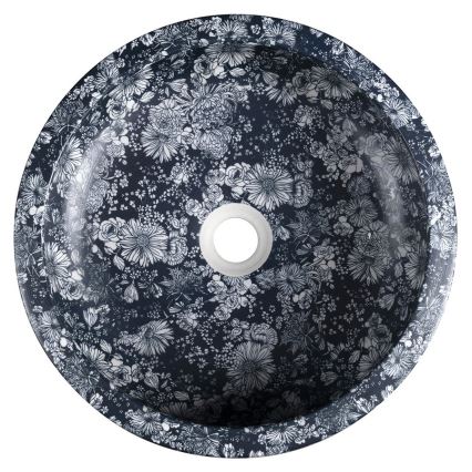 Sapho - Lavabo da appoggio PRIORI Ø 41 cm ceramica/blu