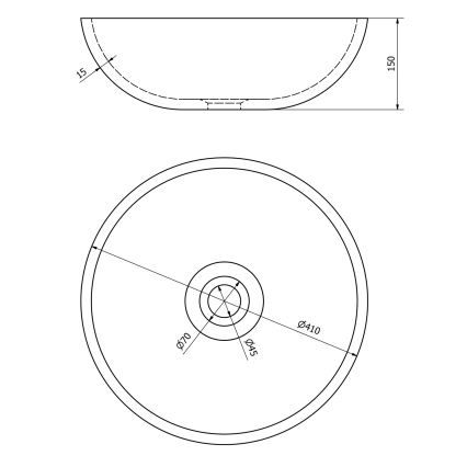 Sapho - Lavabo da appoggio PRIORI Ø 41 cm ceramica/grigio