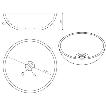 Sapho - Lavabo da appoggio PRIORI Ø 41 cm ceramica/multicolore