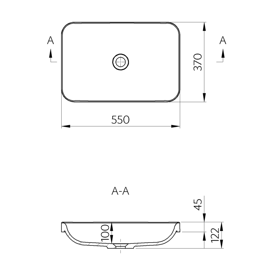 Sapho - Lavabo da incasso ASOFFI 55x37 cm marmo/bianco