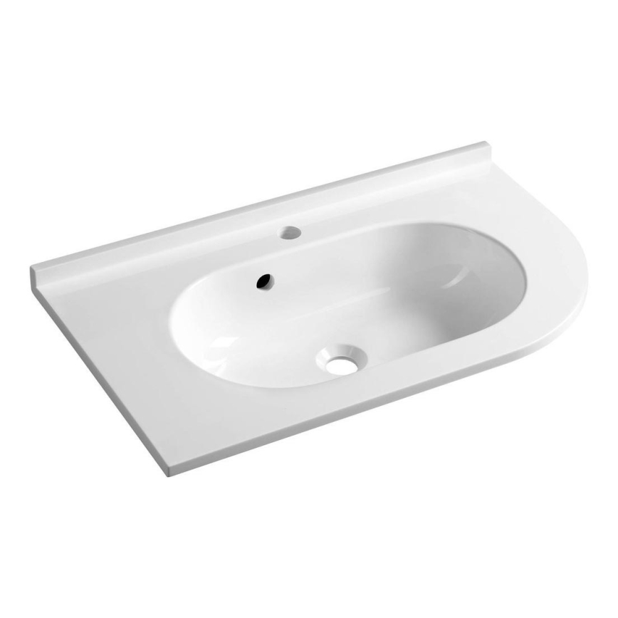 Sapho - Lavabo d'angle encastré PULSE 75 x 43 cm marbre/blanc