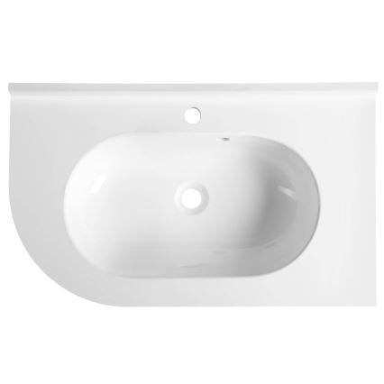 Sapho - Lavabo d'angle encastré PULSE 75x43 cm marbre/blanc