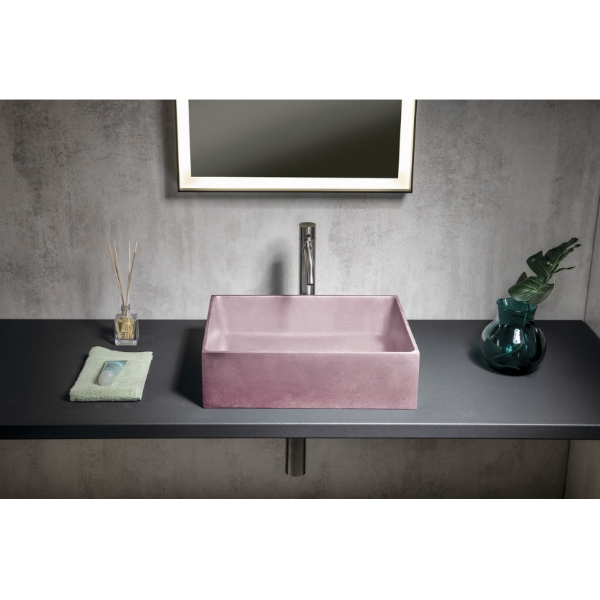 Sapho - Lavabo d'appoggio 47,5 x 36,5 cm cemento/rosa