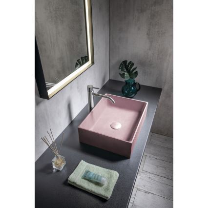 Sapho - Lavabo d'appoggio 47,5 x 36,5 cm cemento/rosa