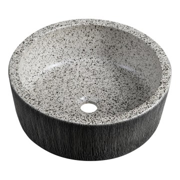 Sapho - Lavabo d'appoggio PRIORI Ø 41 cm bianco/grigio