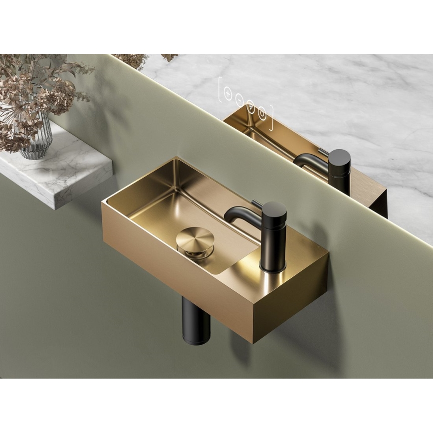 Sapho - Lavabo sospeso AURUM 36,5x18 cm, rame opaco