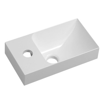 Sapho - Lavabo sospeso PICCOLINO 31x17 cm sinistro/in marmo colato/bianco