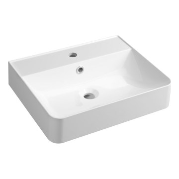 Sapho - Lavabo suspendu 50x40 cm marbre coulé/blanc