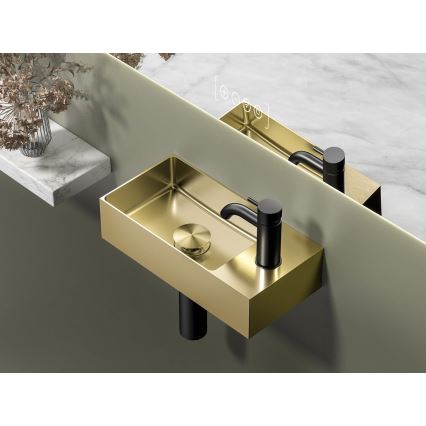 Sapho - Lavabo suspendu AURUM 36,5x18 cm doré mat