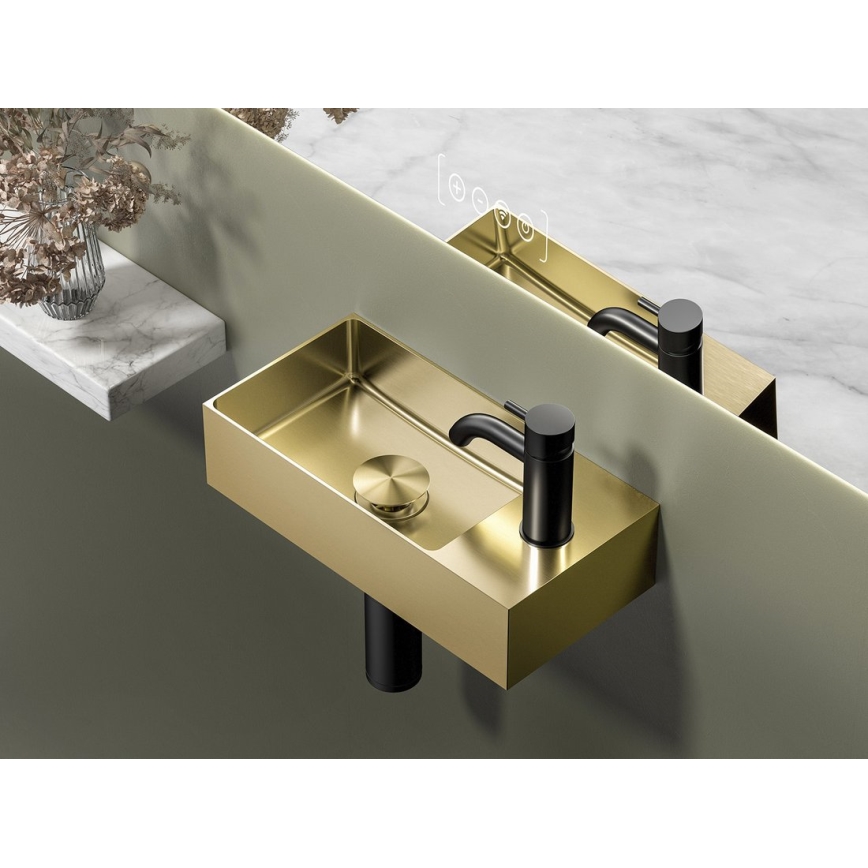Sapho - Lavabo suspendu AURUM 36,5x18 cm doré mat