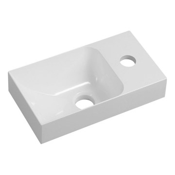 Sapho - Lavabo suspendu PICCOLINO 30x17 cm droit/marbre coulé/blanc