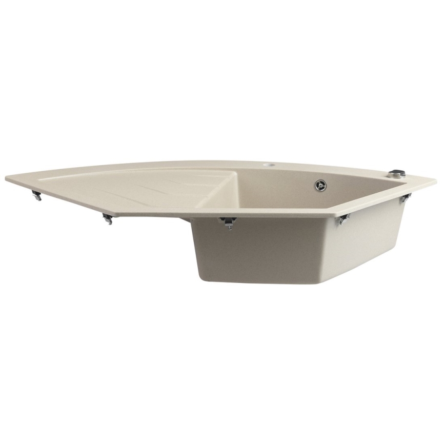 Sapho - Lavello angolare da cucina 114x57,5 cm granito/beige