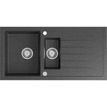 Sapho - Lavello da cucina 100x50 cm granito/nero