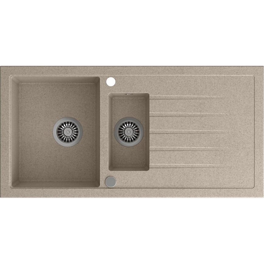 Sapho - Lavello da cucina 100x50 cm in granito/beige