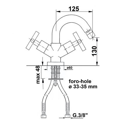 Sapho - Miscelatore per bidet AXIA cromato lucido