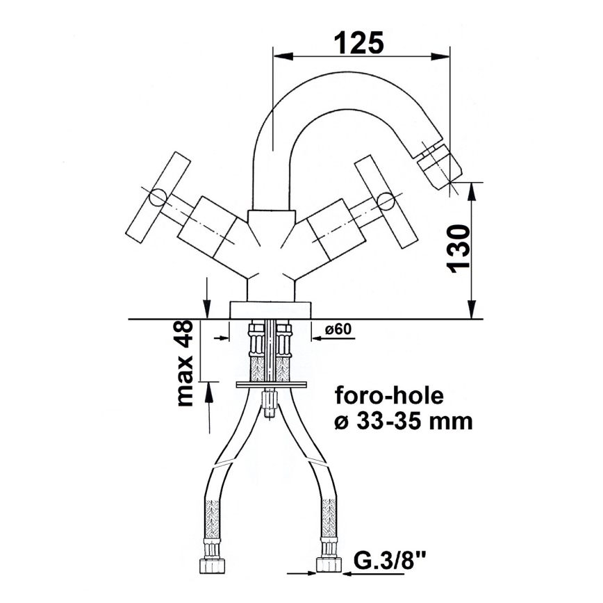 Sapho - Miscelatore per bidet AXIA RETRO cromo lucido
