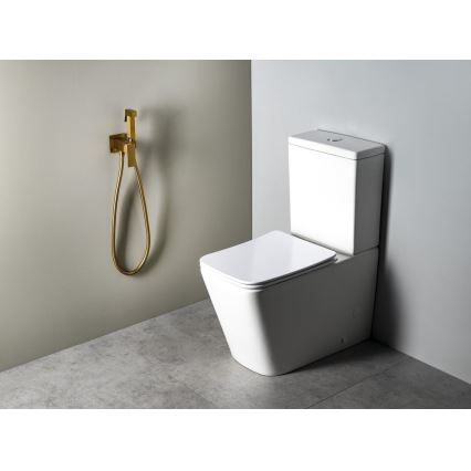 Sapho - Miscelatore per bidet CUBEMIX da incasso con doccetta, oro opaco