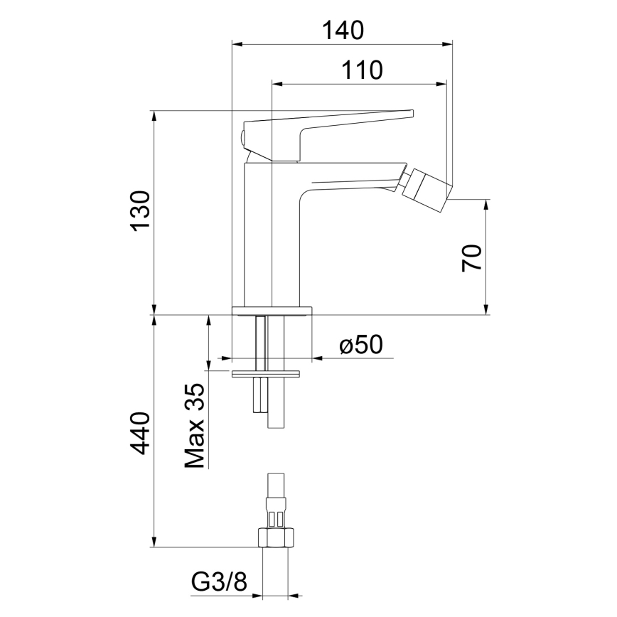 Sapho - Miscelatore per bidet TURSI cromo lucido