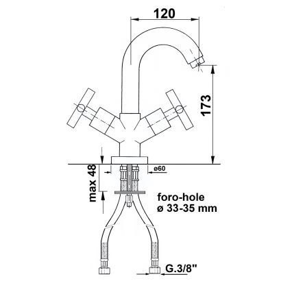 Sapho - Miscelatore per lavabo AXIA cromo lucido