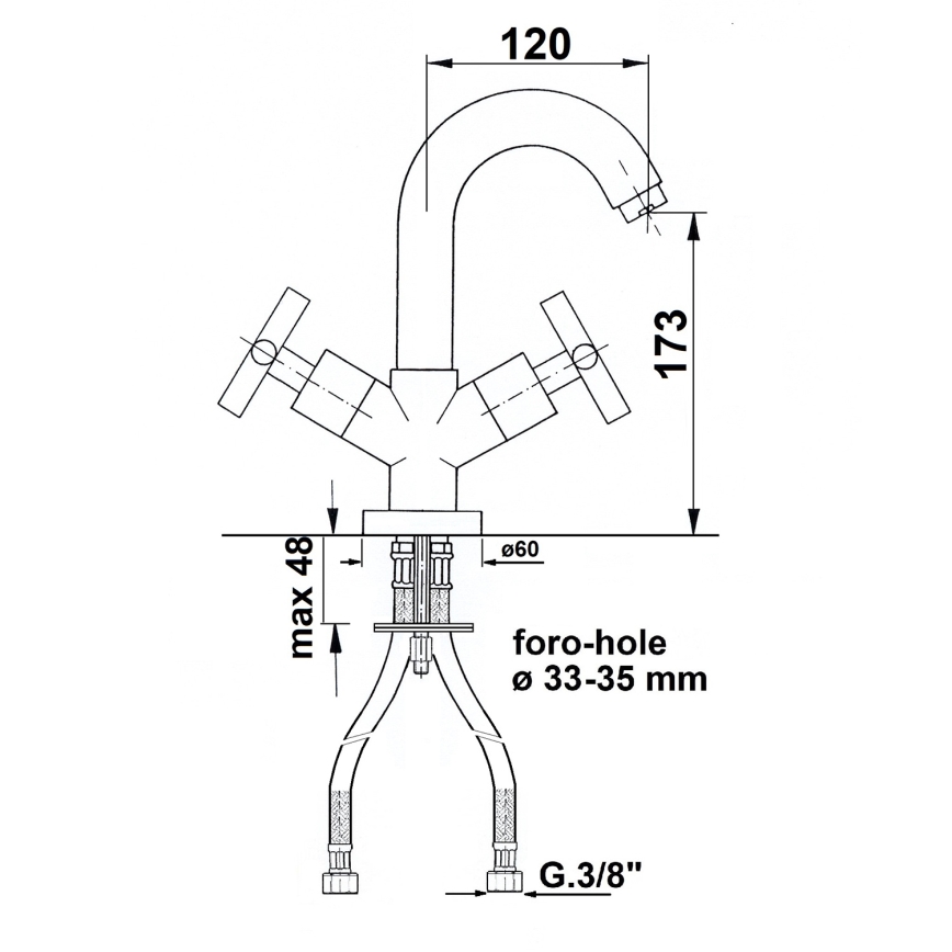 Sapho - Miscelatore per lavabo AXIA cromo lucido