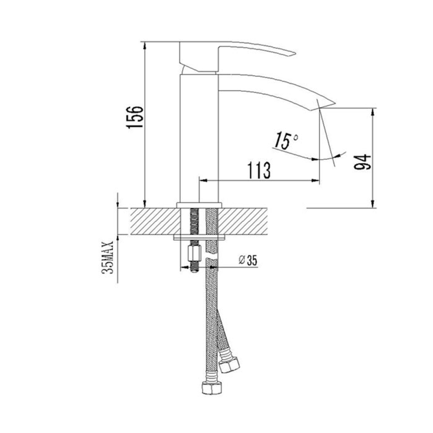 Sapho - Miscelatore per lavabo GINKO 15,6 cm cromo lucido