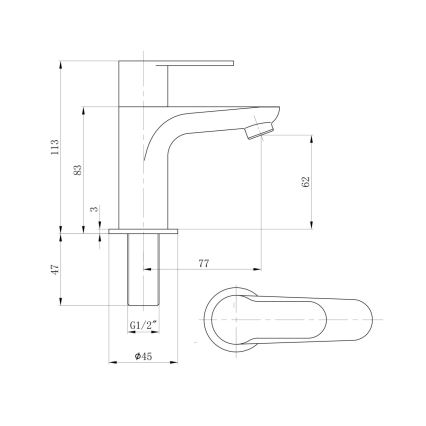 Sapho - Miscelatore per lavabo SMALL 11,3 cm cromo lucido