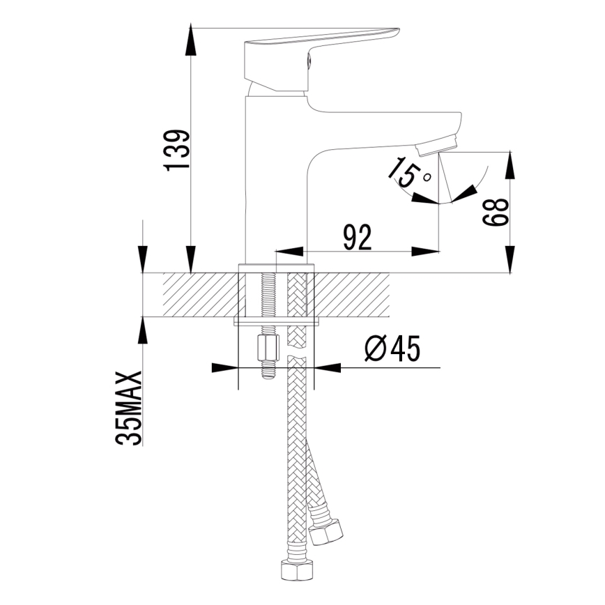 Sapho - Miscelatore per lavabo SMALL 13,9 cm cromo lucido