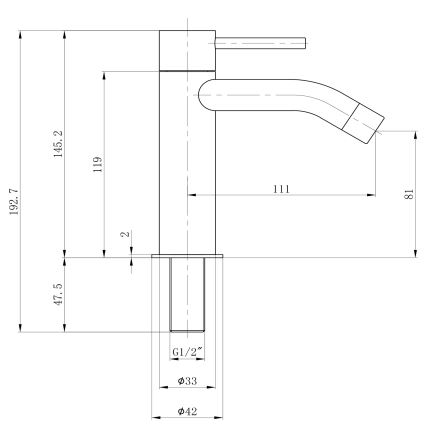 Sapho - Miscelatore per lavabo SMALL 14,5 cm, cromo lucido