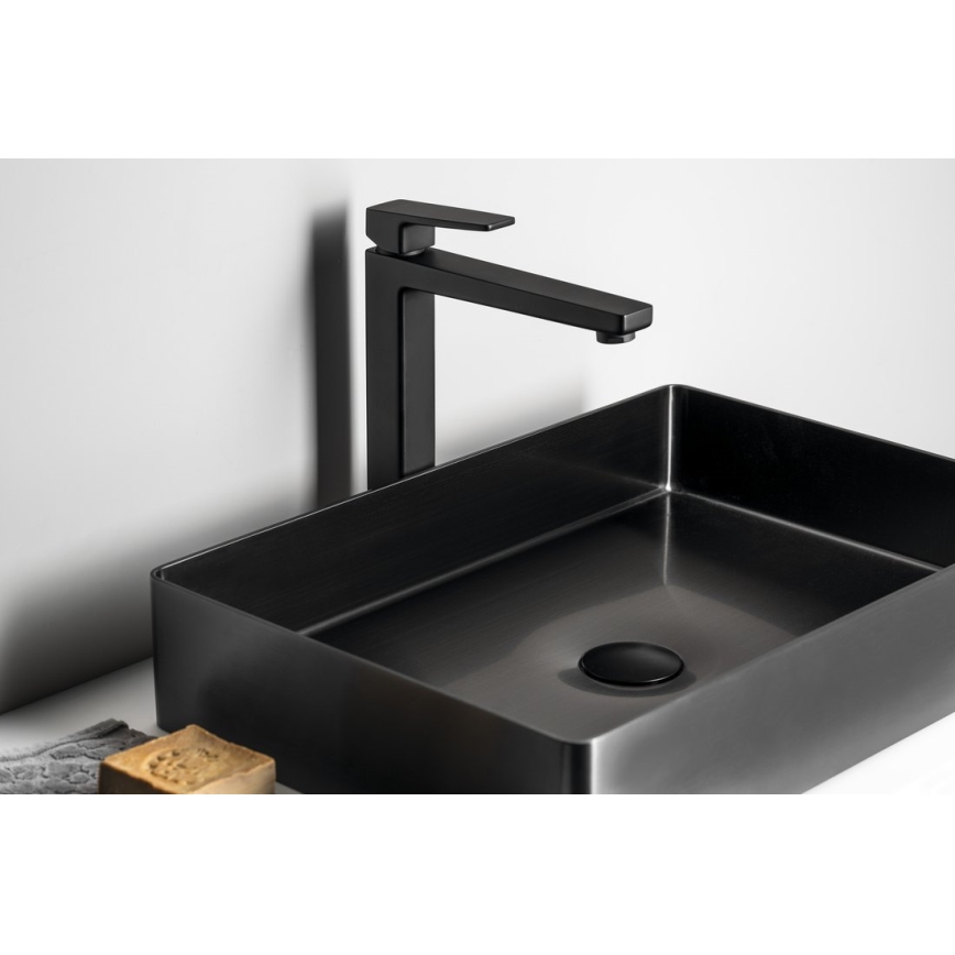 Sapho - Miscelatore per lavabo TURSI 28 cm nero opaco