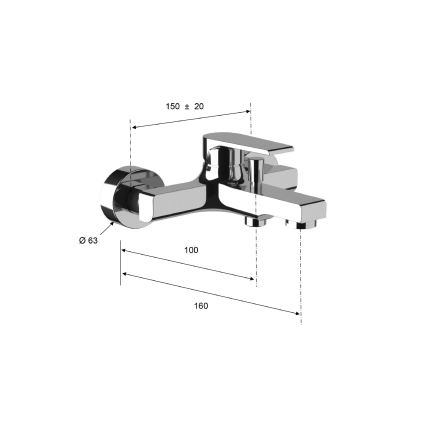 Sapho - Miscelatore per vasca KAI nero opaco