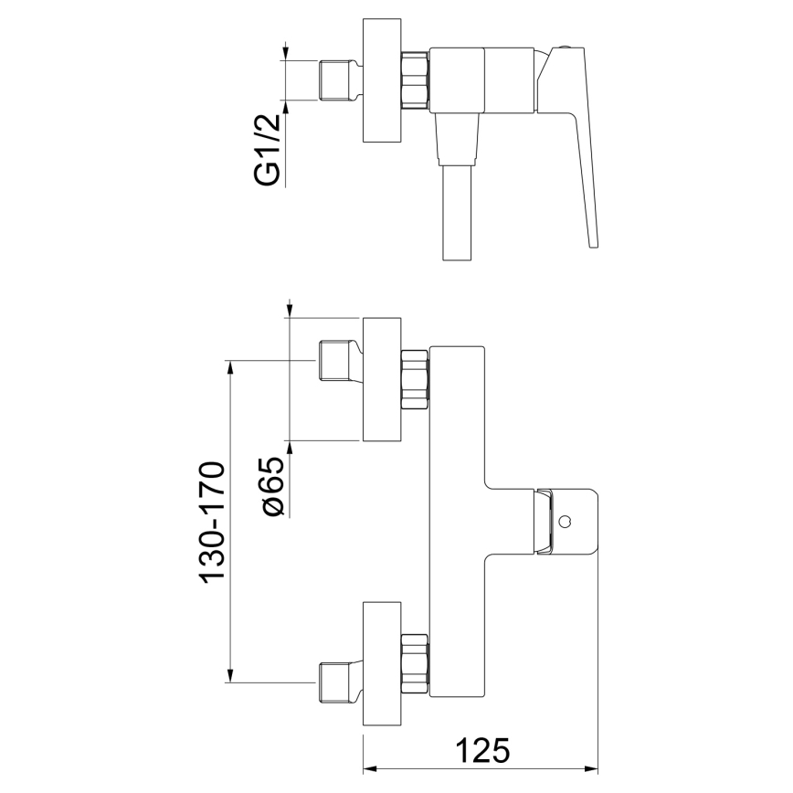 Sapho - Mitigeur de douche TURSI noir mat