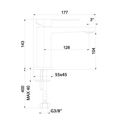 Sapho - Mitigeur de lavabo LATUS 14 cm noir mat