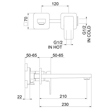 Sapho - Mitigeur de lavabo pour installation encastrée TURSI chrome brillant