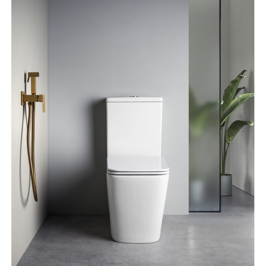 Sapho - Mitigeur pour bidet avec douchette hygiénique pour installation encastrée CUBEMIX doré mat