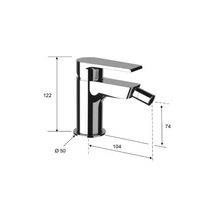 Sapho - Mitigeur pour bidet KAI 12 cm, chrome brillant