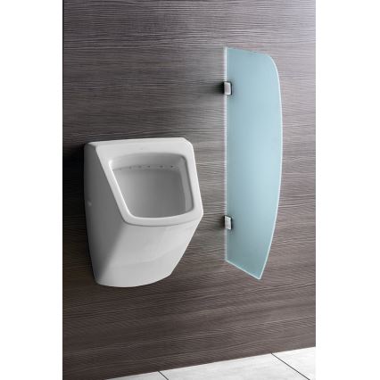 Sapho - Pannello divisorio per orinatoi 40x80 cm, vetro satinato
