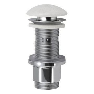 Sapho - Piletta per lavabo Click-Clack BLOK Ø 6,7 cm marmo/bianco